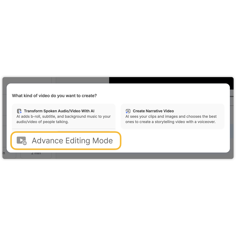 Upload or record content in the AI video editor with Visla to begin editing with AI-powered suggestions.